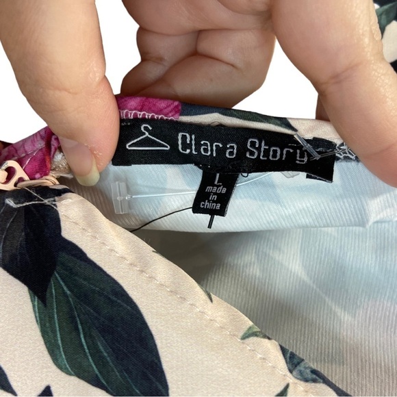 NWT Clara Story Floral Fitted Midi Dress Size Large - Picture 12 of 13